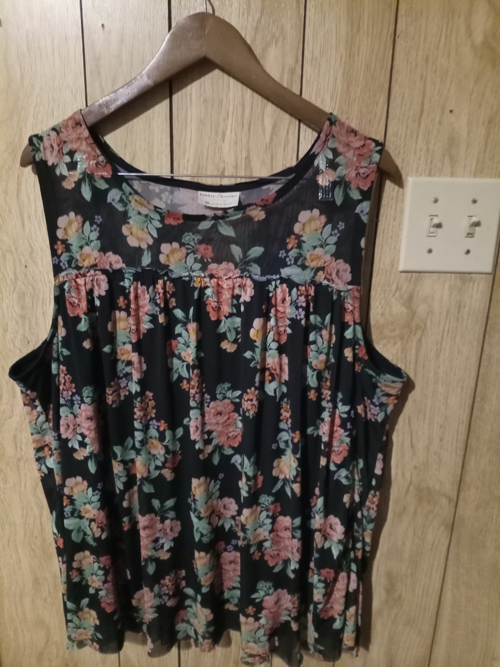 Bobbie Brooks Black Floral Sleeveless Top